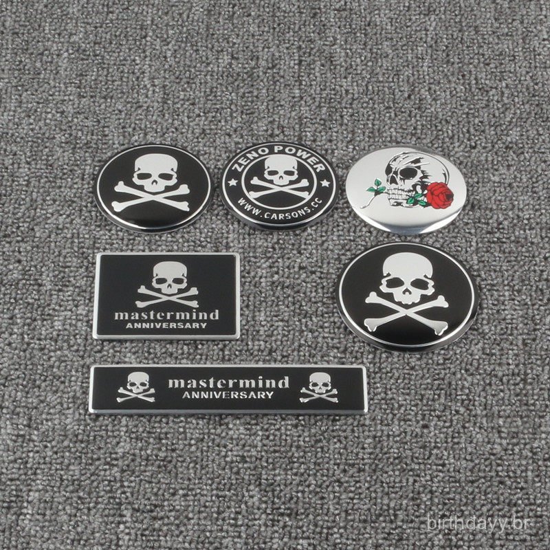 Novo adesivo decorativo personalizado para motocicleta, logotipo de caveira Harley, adesivo de metal modificado para car