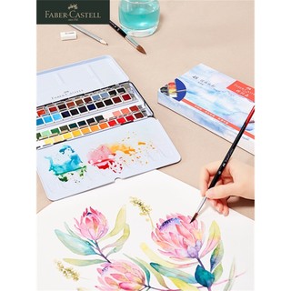 Faberjia Preppy Grade 24 Cores Conjunto de tinta aquarela sólida 36 cores 48 cores Paleta de uso estudantil Paleta portá