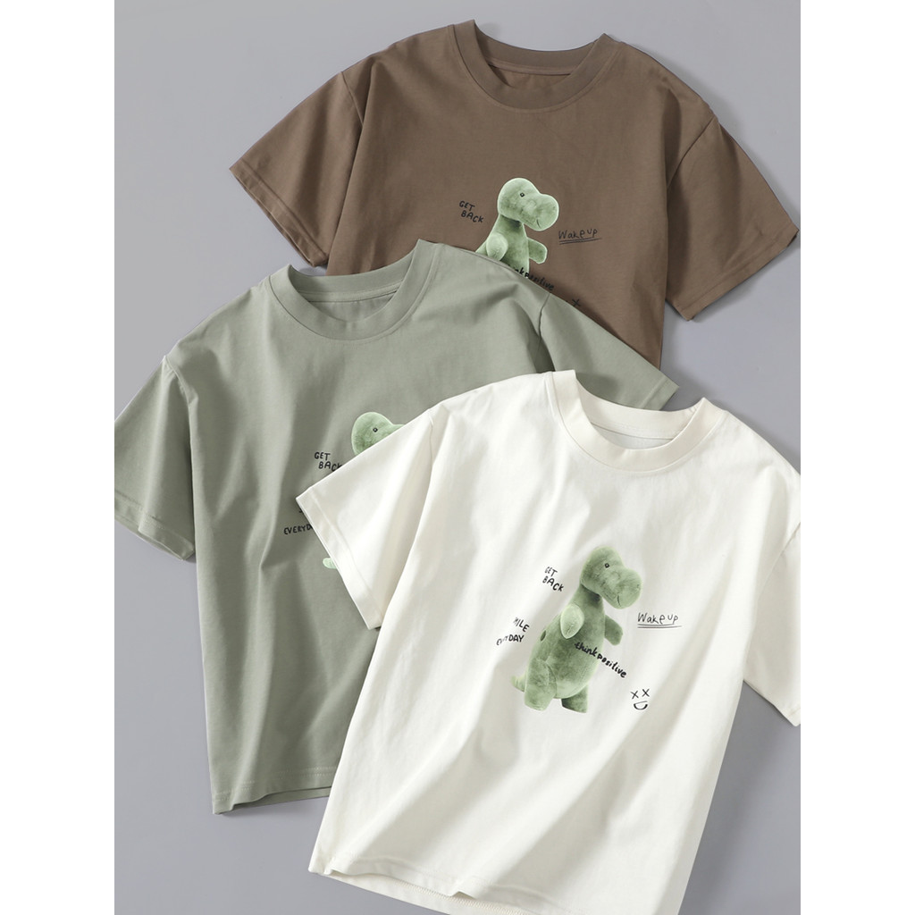 Crianças versão coreana de manga curta verão meninas algodão camiseta meninos hortelã Mambo grandes crianças frito rua t