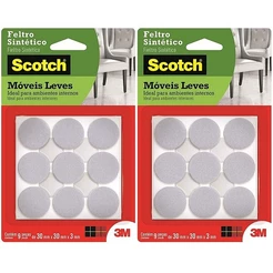 Kit com 18 Feltro Adesivo Cadeira Redondo G 30MM SCOTCH 3M
