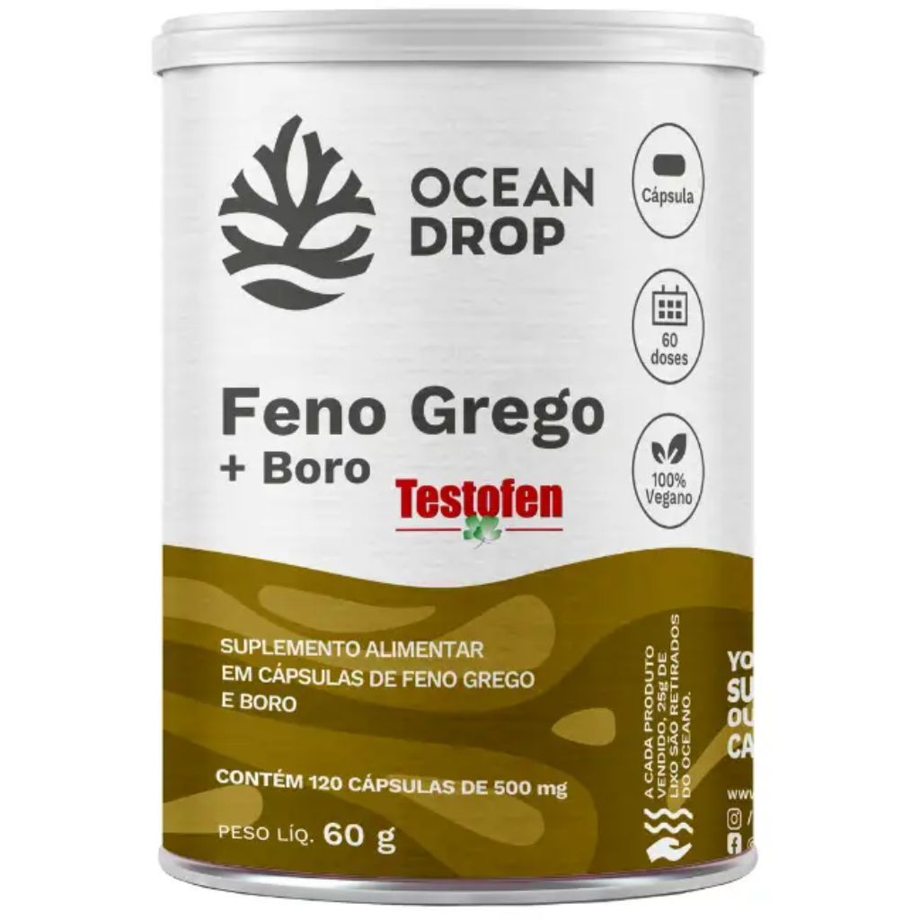 Testofem Feno Grego+Boro 120 Cápsulas 500mg Ocean Drop