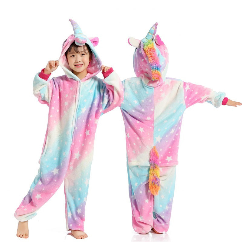 Pijama Com Capuz De Unicórnio Para Crianças , Fantasia De Macacão De Animal , Roupa De Dormir Aconchegante De Uma Peça M