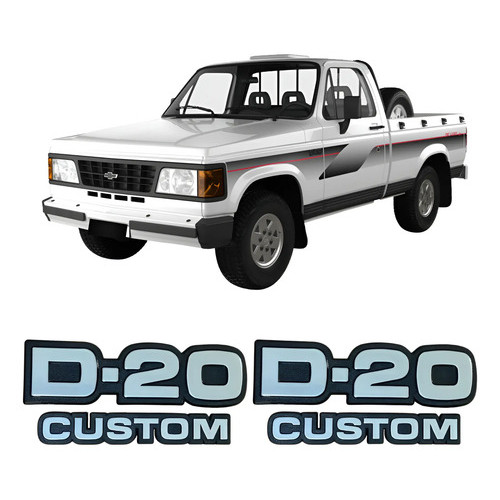Kit Emblemas D20 + Custom Plaqueta Lateral Do Paralama