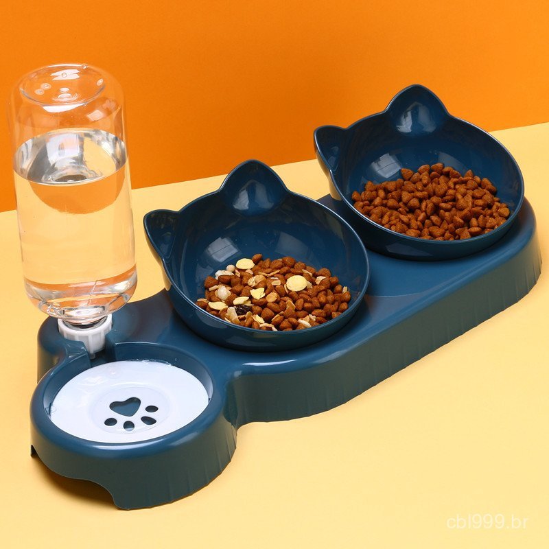 Tigela para gato, protetor de tigela para gato, tigela dupla para comida de gato, proteção para a coluna cervical, tigel
