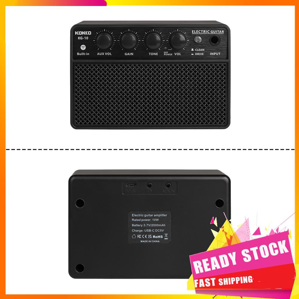 gfgfgfgg KOKKO Amplificador de guitarra elétrica pequeno de 10W Mini alto-falante portátil para apresentações diárias