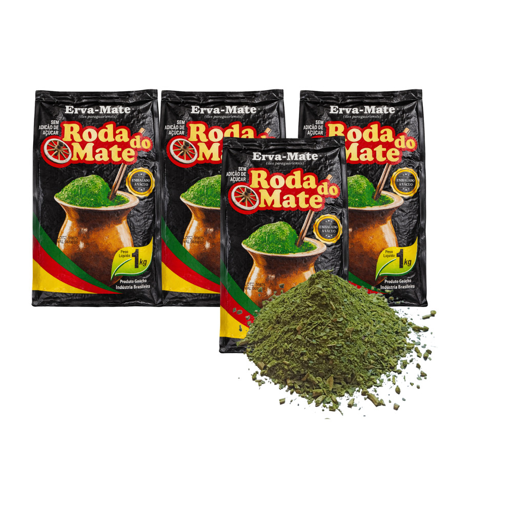 KIT4 Erva Mate Chimarrao Roda do Mate Tradicional à Vácuo 1kg