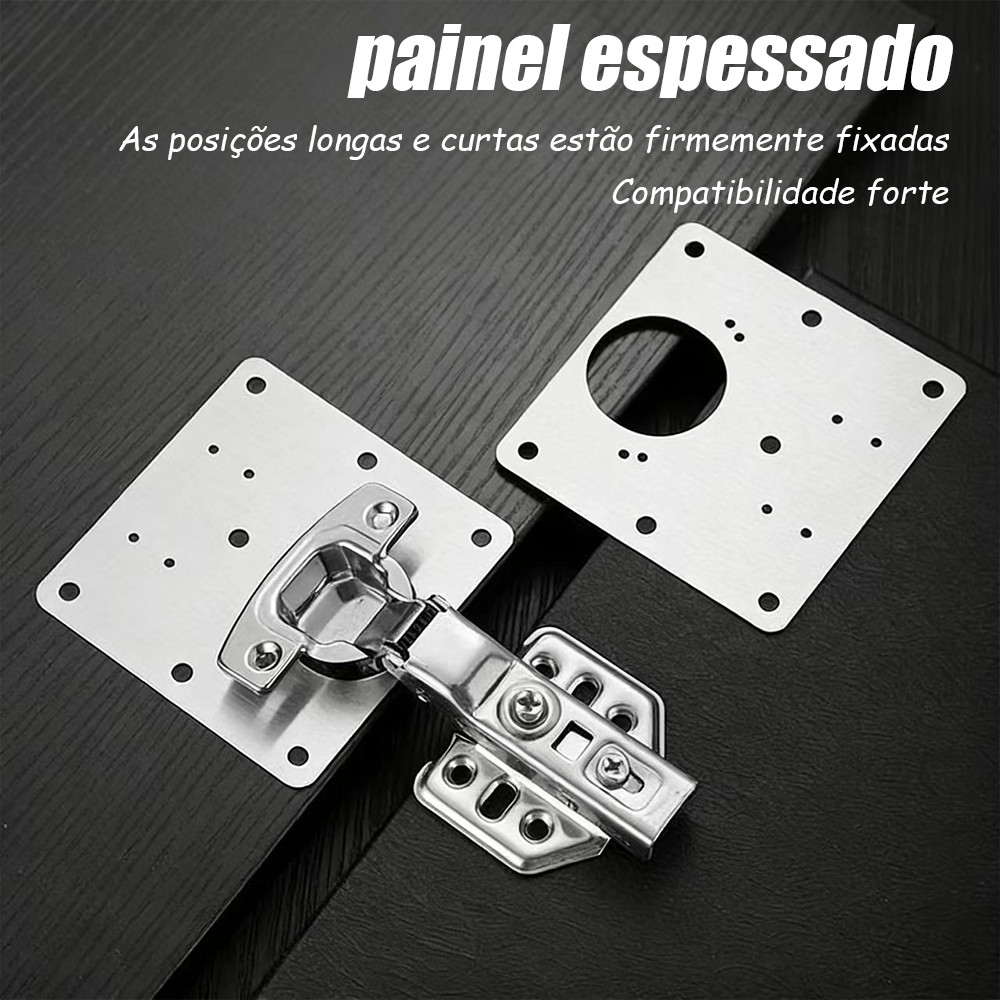 Pacote universal com parafusos Kit Placas Reparo Dobradiça Placa de Reparo de Dobradiça Aço inoxidável Placa de