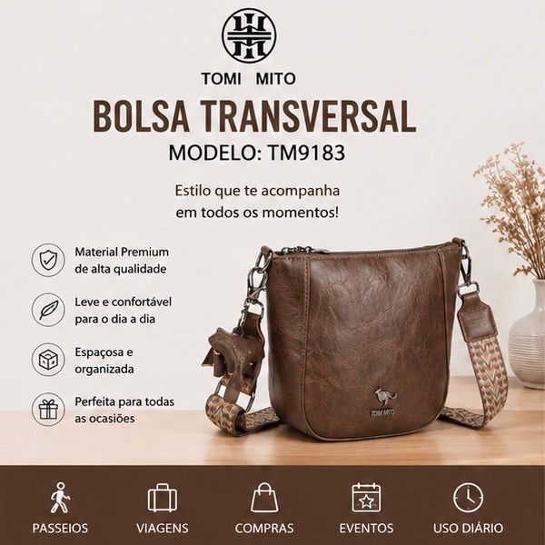 Bolsa Feminina Compacta Elegante para Viagem e Trabalho TM9183  AMY