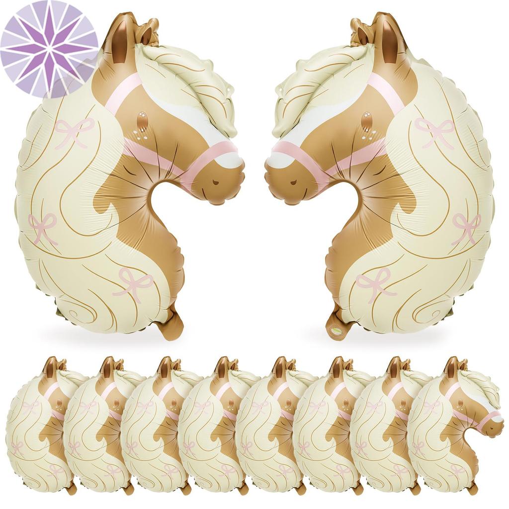 10 Pçs Arco Impressão Cabeça De Cavalo Balão Folha Cowgirl Para Tema Ocidental Primeiro Rodeo Chá De Bebê Festa De Anive