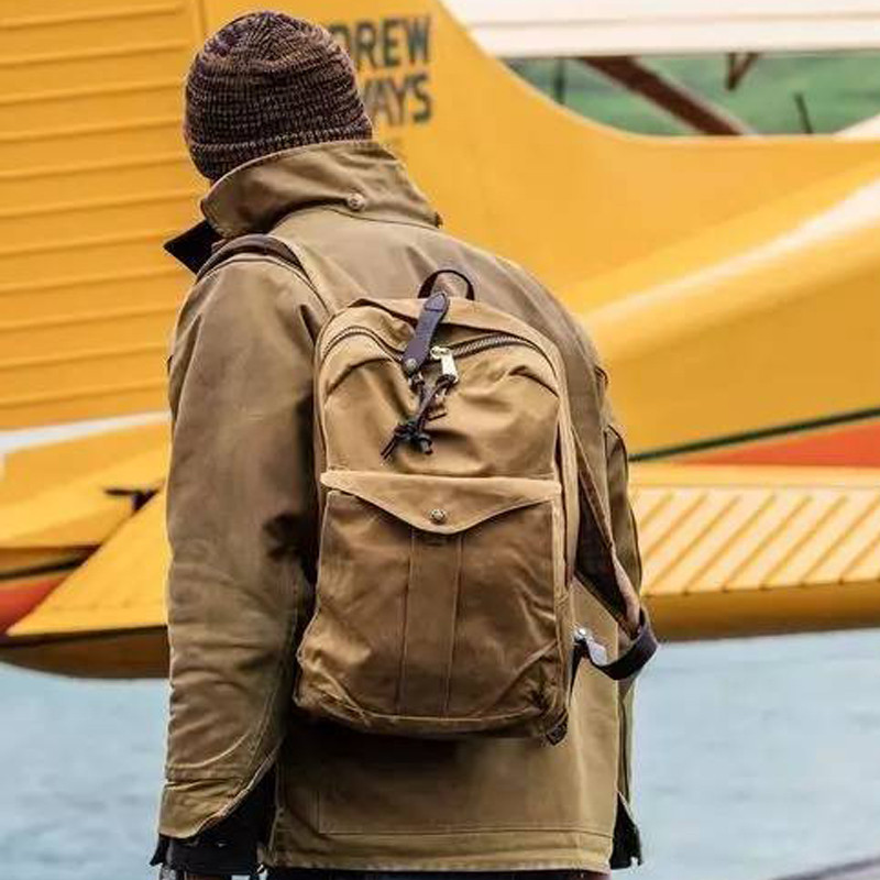 AKARMY Replica 70307 Retro Bolsa Masculina Repelente de Água Pesada Cera de Óleo Mochila de Lona Mochila para Laptop