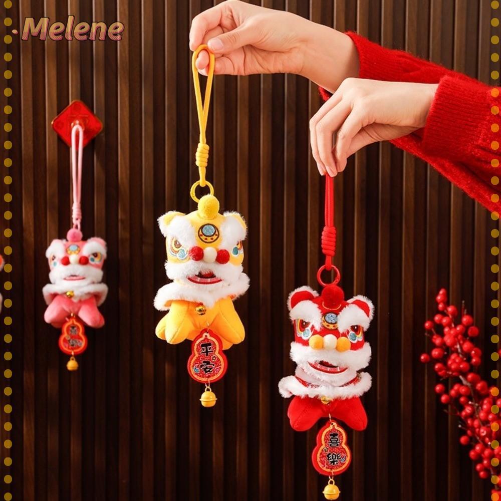 MELENEY9 Carrilhão De Vento , Cabeça De Leão Com Pingente De Pelúcia De Sino , Decoração Suspensa De Borla De Dança
