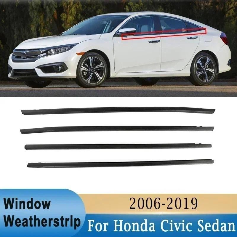 Janela Do Carro Vidro Weatherstrip Selo Cinto Guarnição Tiras De Vedação Para Honda Civic Sedan 2006-2019 Borracha Exter