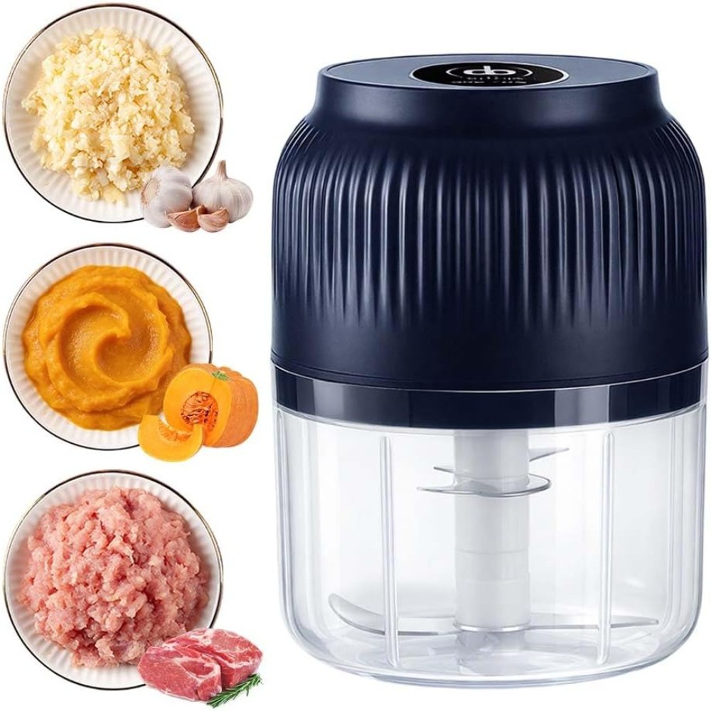 Picador De Alho Elétrico Recarregável Por USB Mini Processador De Alimentos Cebola Gengibre Pimentão Legumes Carne Comid