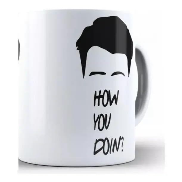 Caneca de Cerâmica Friends Joey How You Doin 325ml Branca Tema Engraçado para Casa