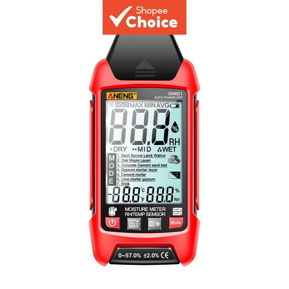 Um Conjunto ANENG GN601 Medidor Digital De Umidade De Madeira , Higrômetro Com Testador E Temperatura Para Materiais De