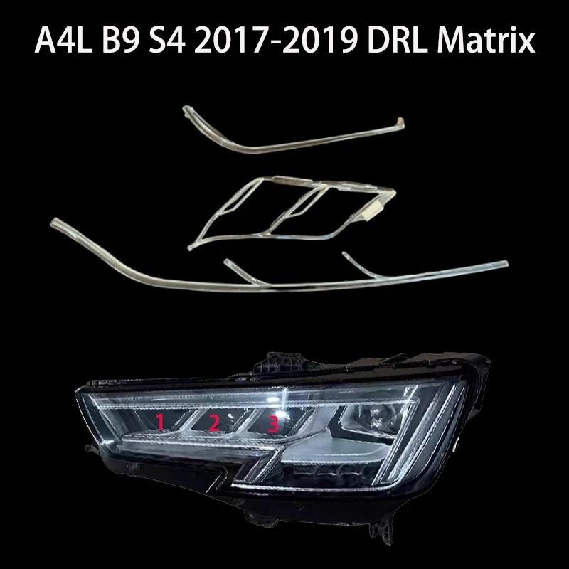 Para Audi A4L B9 S4 2017-2019 Matrix Farol De Carro DRL Placa Guia De Luz Tubo De Circulação Diurna Angel Eyeauto Peças