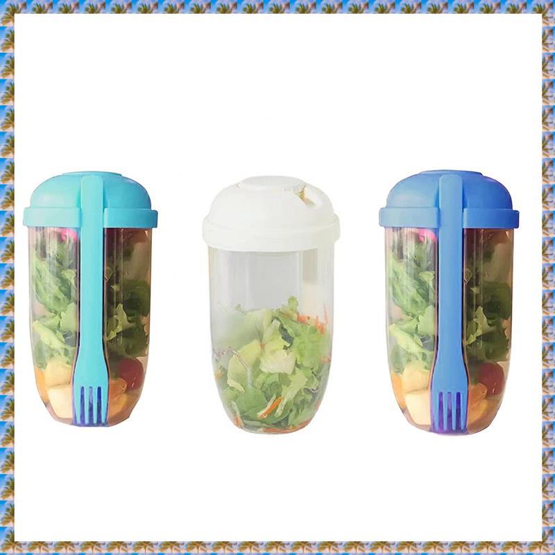 [bo7w15gmoh.br] Copo Agitador De Refeição Para Salada De 33.8 Onças Com Garfo E Suporte Molho De