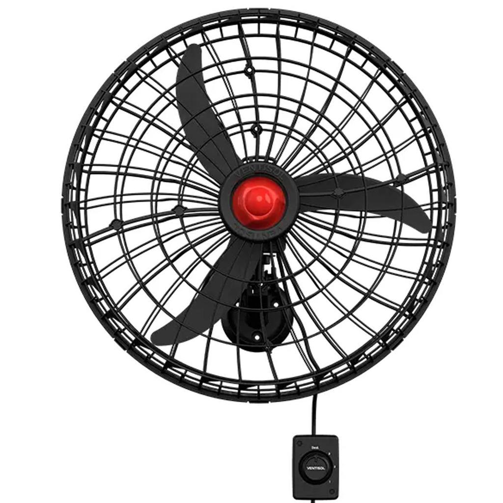 Ventilador de Parede Ventisol Grade Bipartida Anticorrosiva Premium 200W Preto 60cm Bivolt