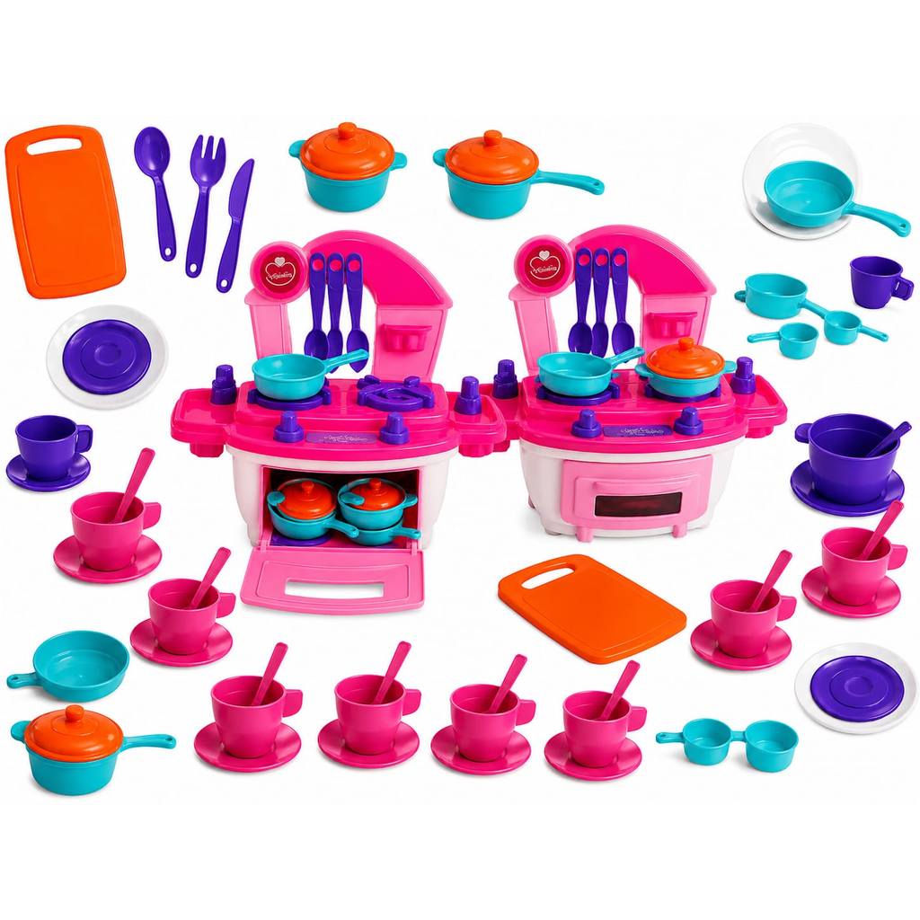 Kit cozinha infatil brinquedo 28 pcs mini cozinha Panelinhas Xícaras Colherzinha Faz de Conta Menina