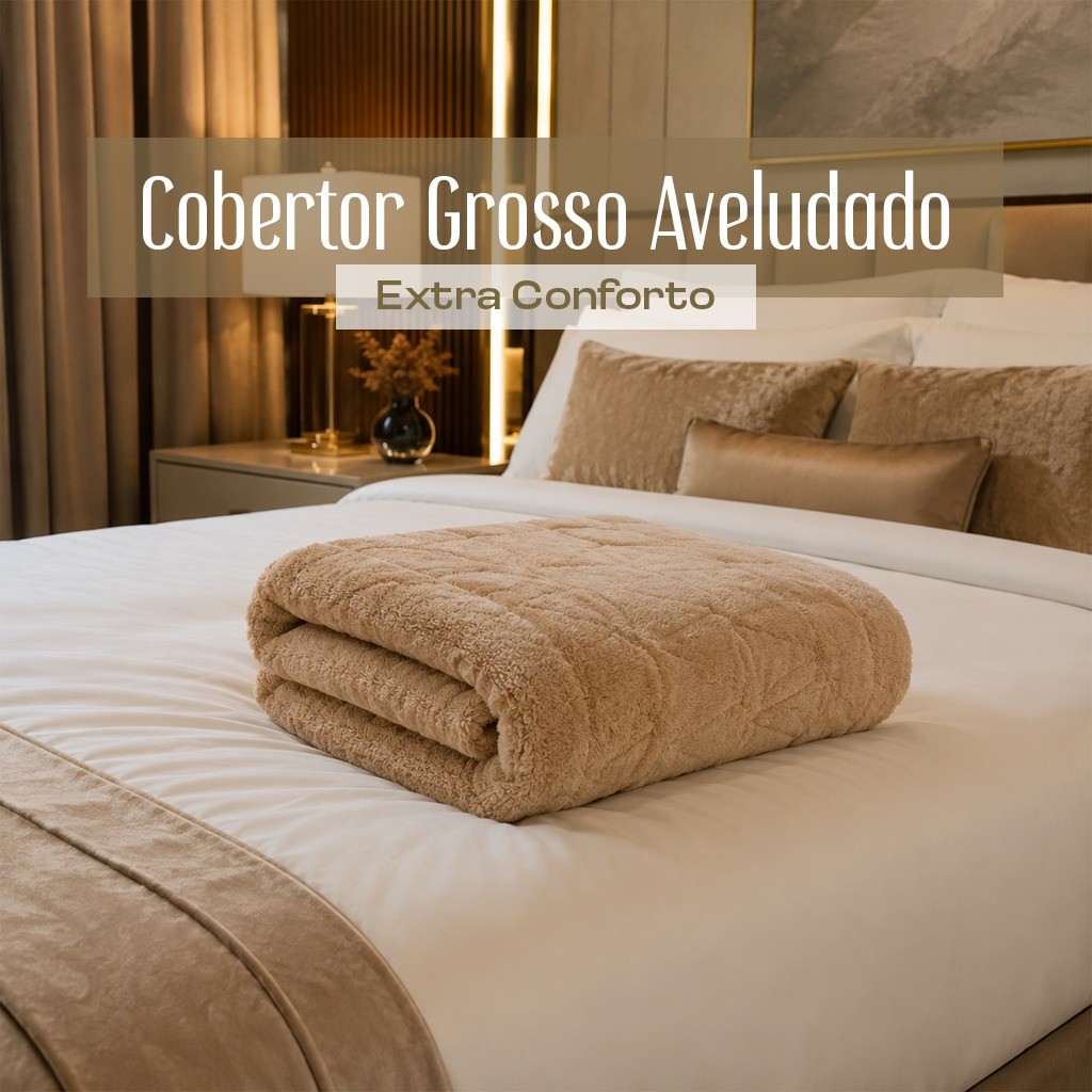 Cobertor Grosso Aveludado 2,00 x 2,40 m – Extra Conforto para Casal, Queen e King