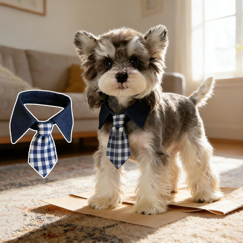 Pawsfun Pet azul branco xadrez gravata triângulo cachecol gato cão cavalheiro estilo colar falso babador ajustável foto