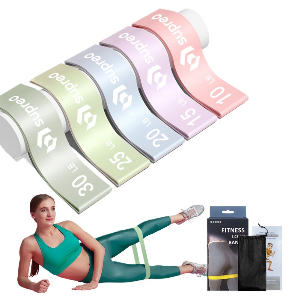 Faixa Elástica de Resistência 5 Níveis para Treino, Exercícios, Alongamento e Fitness