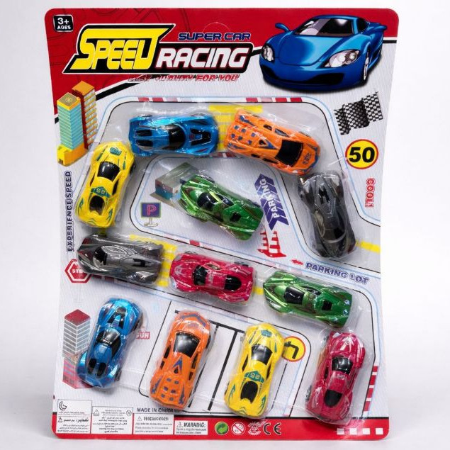 Brinquedo Kit 12 Carrinhos Fricção Carros Sport Car Disney Pixar Relâmpago Mcqueen/Coleção
