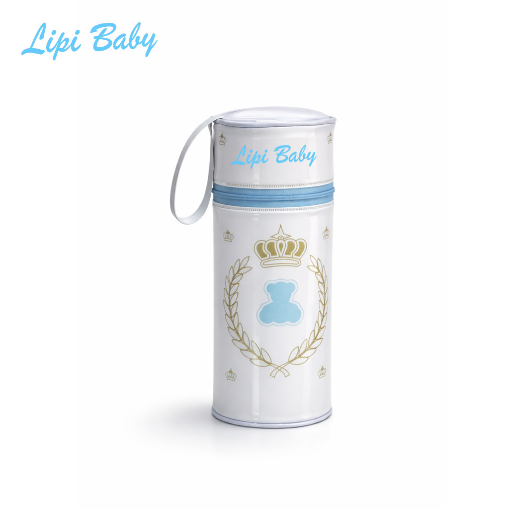 Porta Mamadeira Térmico Lipi Baby | Urso Azul | Prático, Isotérmico | Unitario