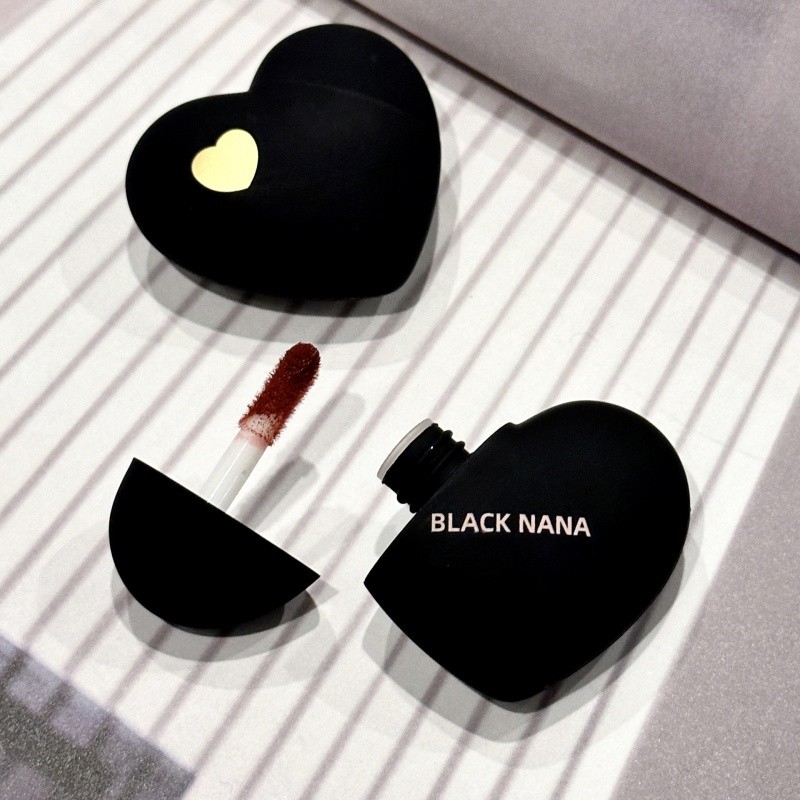 Batom preto NANA amor fosco veludo esmalte labial festa de estudante baixa saturação batom barato para meninas