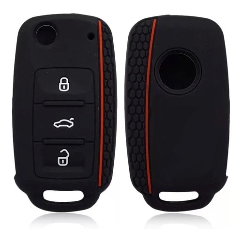 Capa Protetora Silicone Chave Canivete Volkswagen VW Gol Fox CrossFox SpaceFox Up Jetta Golf MK5 Golf MK6  Antirrisco