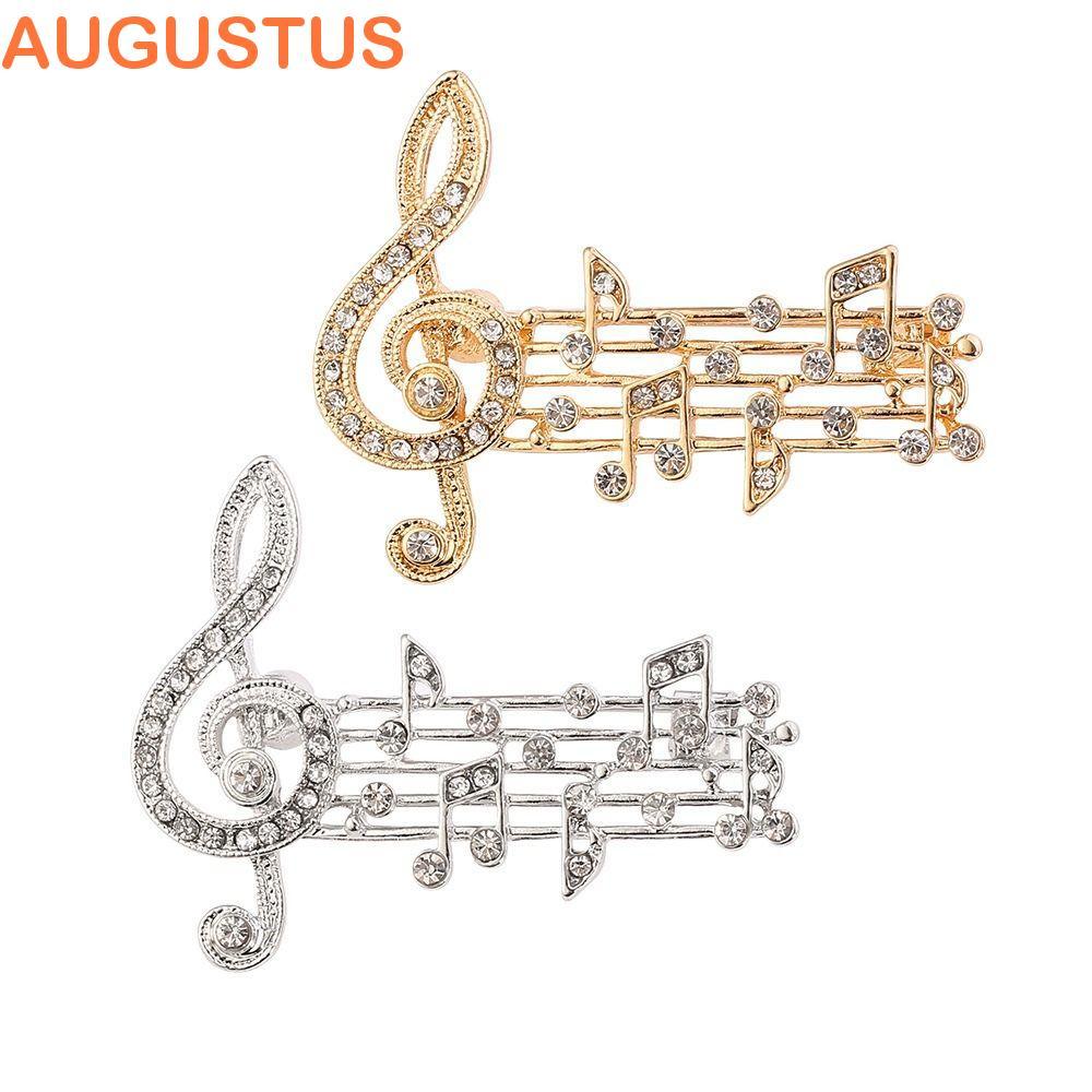 AUGUSTUS Instrumentos Musicais Broche Camisola Casaco Colarinho Pino Luxo Sentido Harpa Bonito Guitarra Liga Música Pont