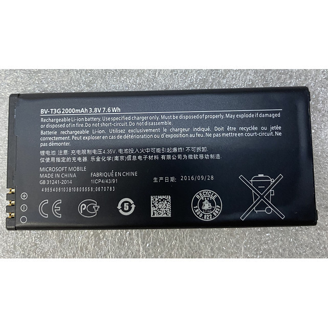 [Estoque pronto] Adequado para bateria Microsoft 650RM-1154 Nokia Lumia650 Celular BV-T3G Bateria 2.000mAh
