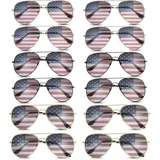 Mepase Pacote com 12 Óculos de Sol Patrióticos Americanos para o 4 de Julho para Homens e Mulheres