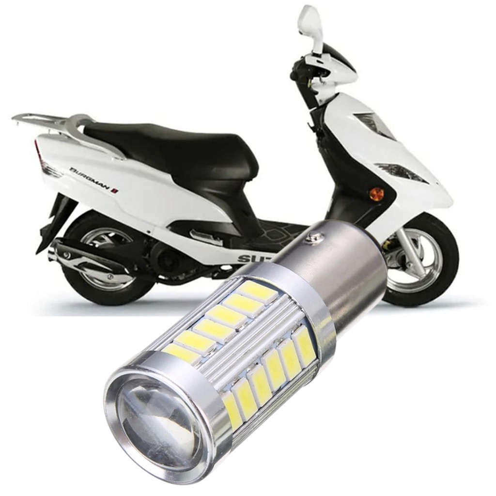 Lampada Ultra LED Luz de Freio e Lanterna Traseira P21/5W Moto Motocicleta Suzuki Burgman 125 2006 2007 2008 2009 2010
