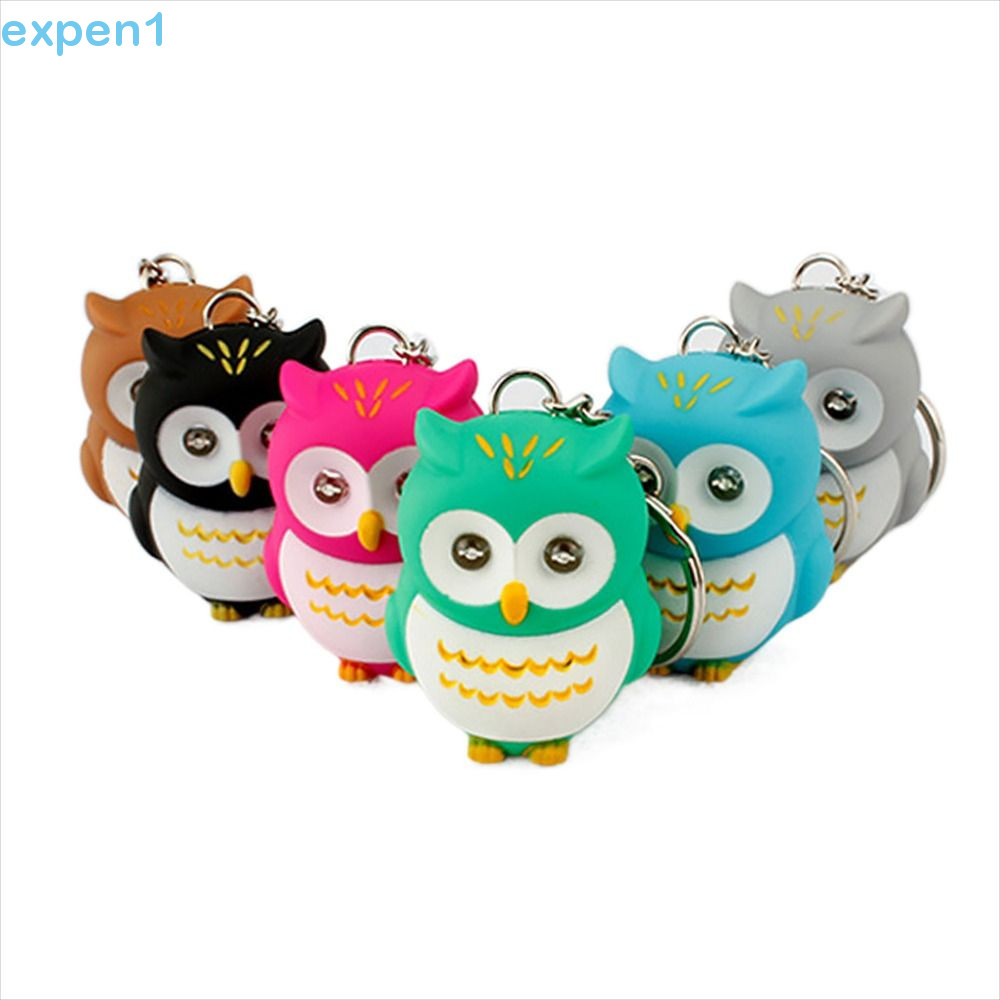 EXPEN Coruja Chaveiro Para Crianças Brinquedo Luz Design Feminino Masculino Dos Desenhos Animados Mini Carro