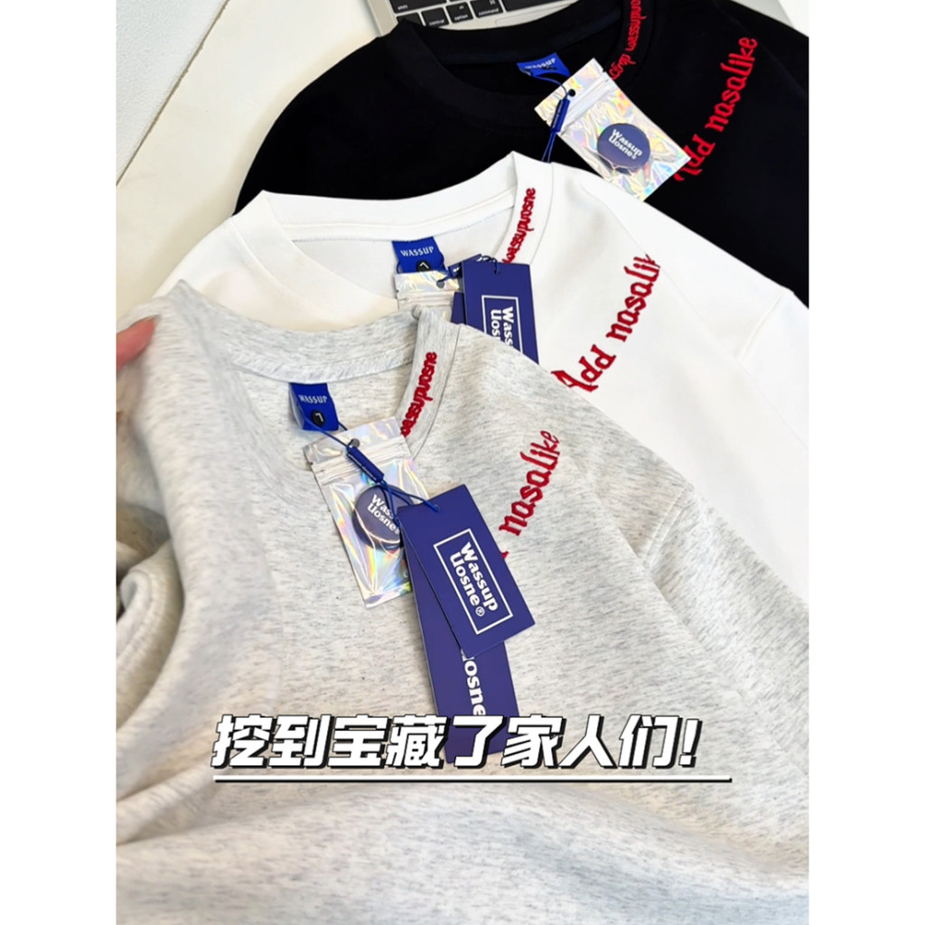 Carta bordada de manga comprida camiseta masculina feminina estilo 2026 novo estilo primavera outono juventude camisa de
