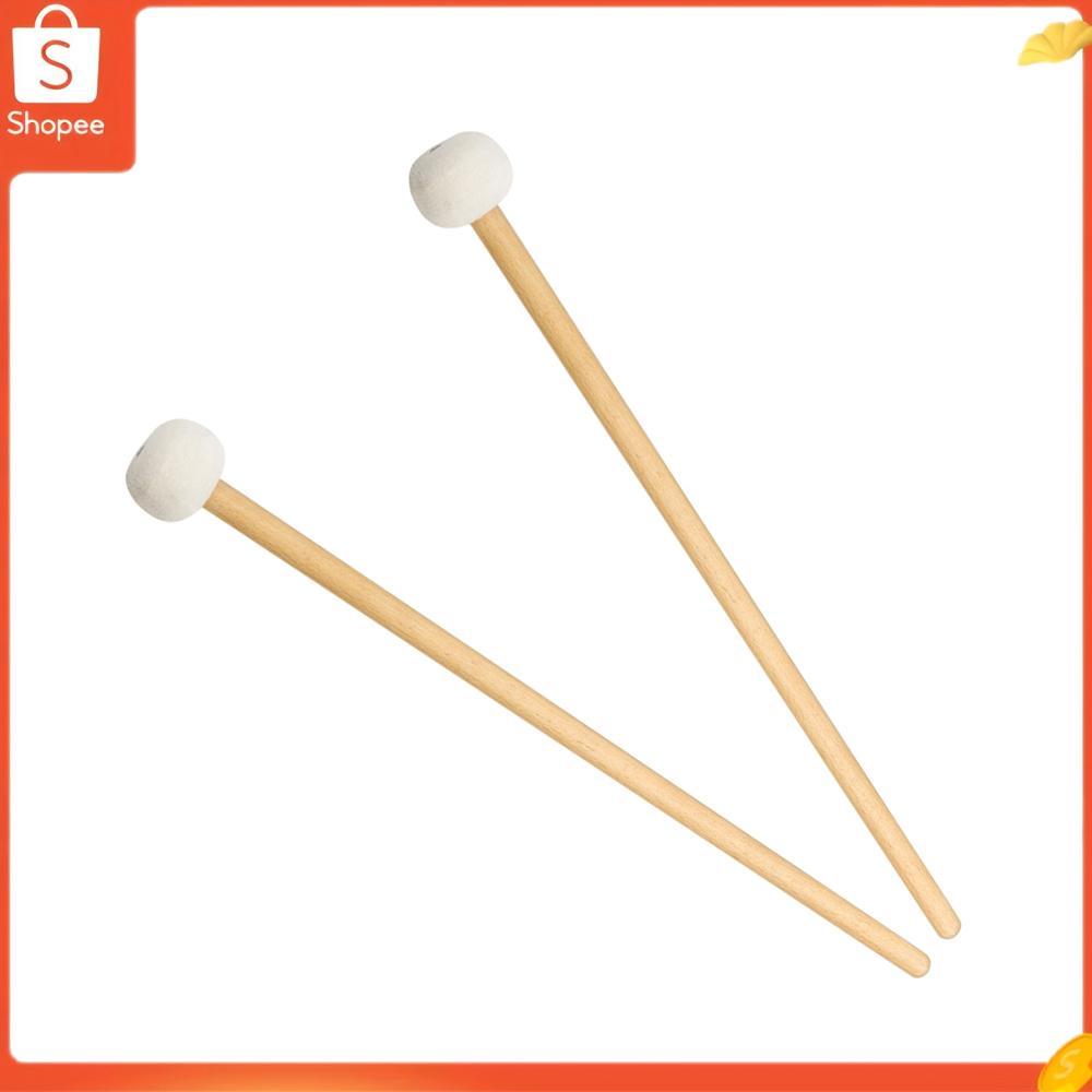 Hap fangzi 1 par de baquetas de feltro com cabo de madeira para instrumento de percussão branco