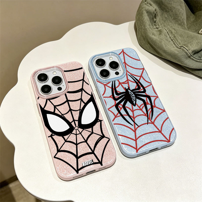 Caso Glitter Para Samsung S26 Ultra S25 S24 Plus S23 FE S22 S21 S20 A17 A07 A06 A15 A16 A56 Teia De Aranha Gráfico Luxo 