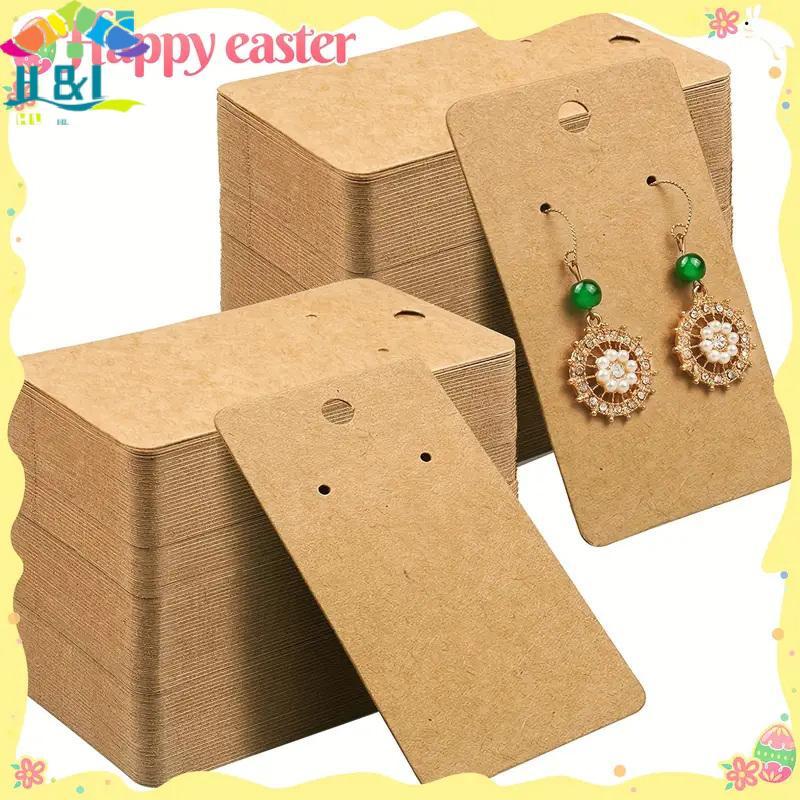 H & L 50/100 Peças Cartões De Exibição De Brincos De Papel-Porta-Unhas E Argola DIY , Etiquetas Joias , Suprimentos De E
