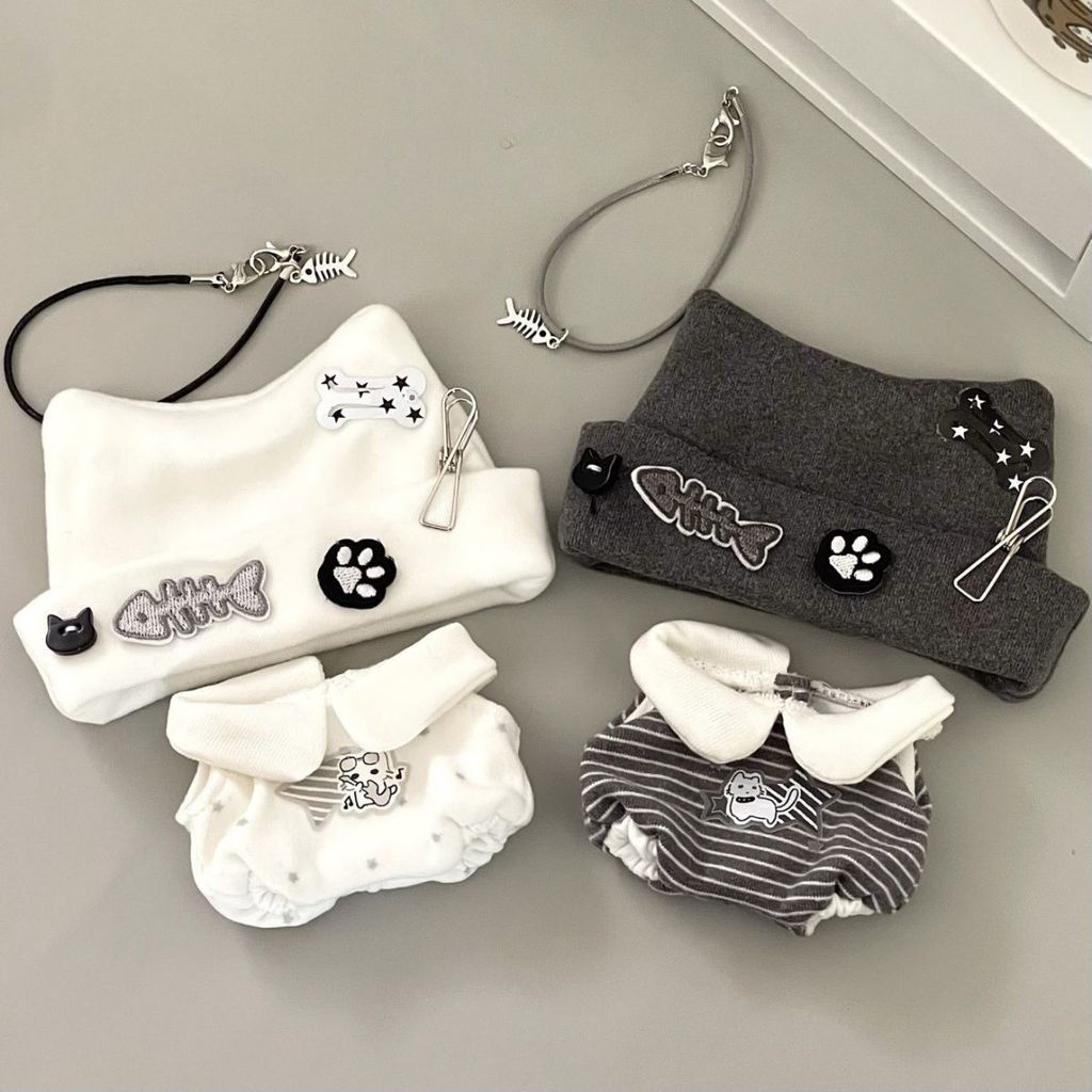 10cm20cm roupas de bebê bonito gato estilo Punk terno boneca não atributo japonês Casual substituição barato frete gráti