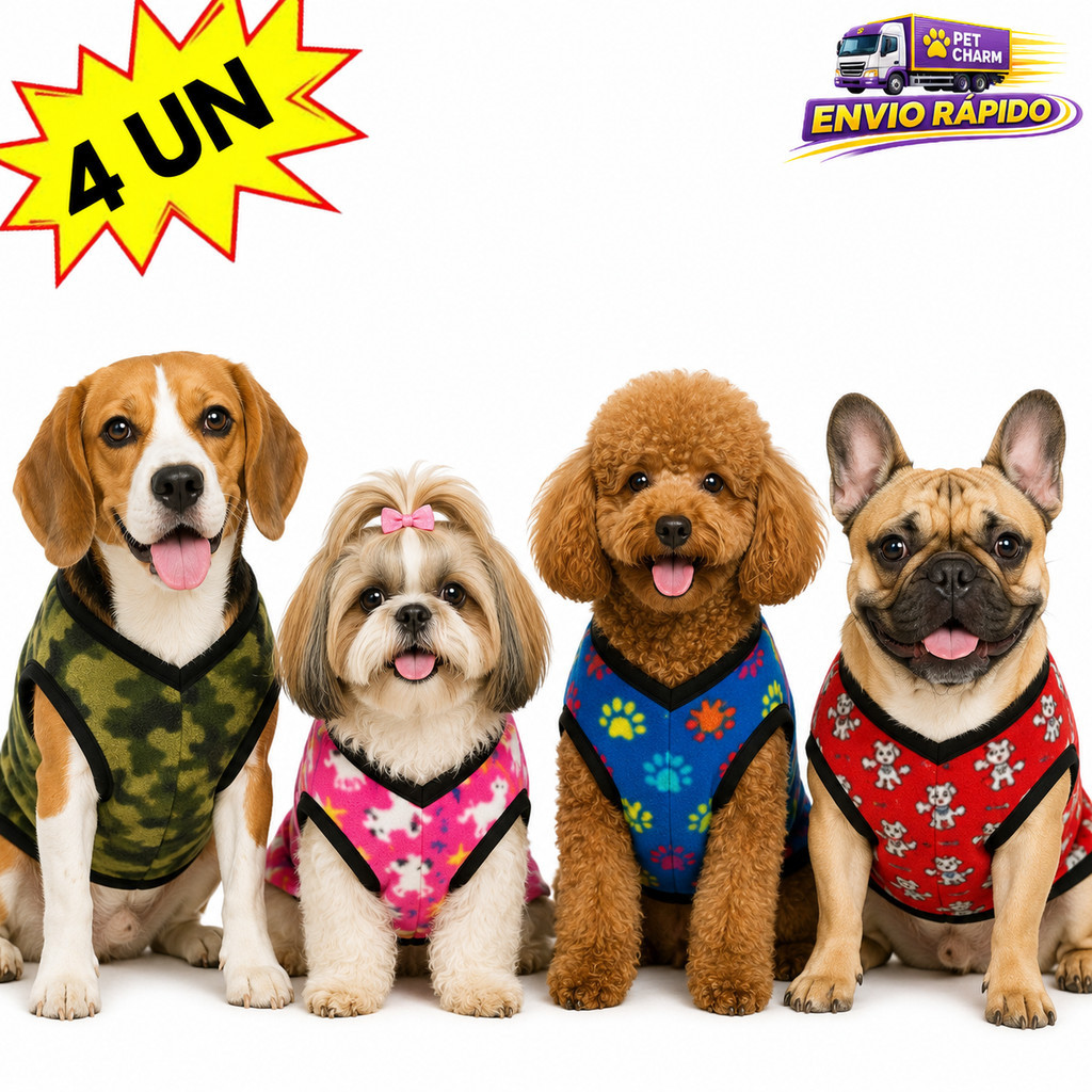 Kit 4 Roupinha N1 Para Cachorro Pequeno Porte Roupa Pet Frio