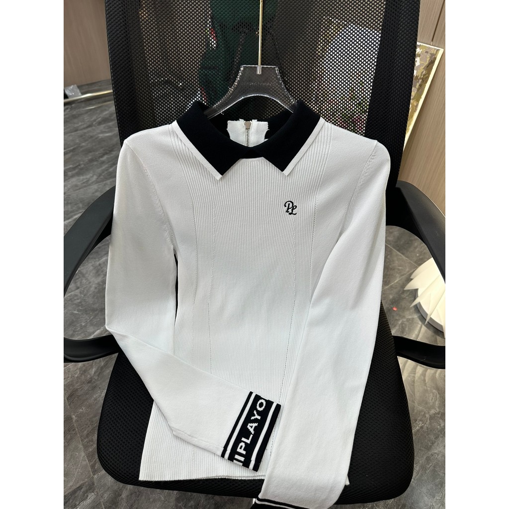 Roupas de golfe femininas outono golfe manga longa versão coreana magro-ajuste mais magro olhar estiramento camisa de go