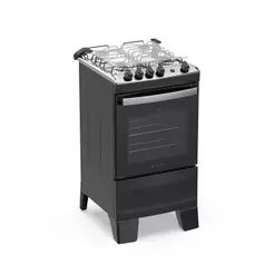 Fogão 4 Bocas Atlas Agile Up Com Mesa De Inox A Gás Bivolt Preto