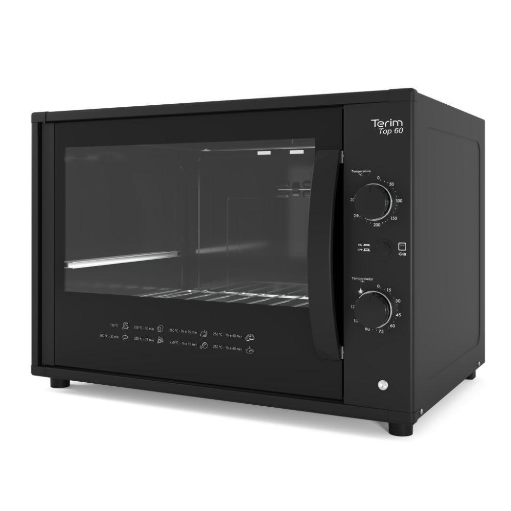 Forno Elétrico de Bancada Terim Top 60 Black 60L 1750W Easy Clean Preto 110V