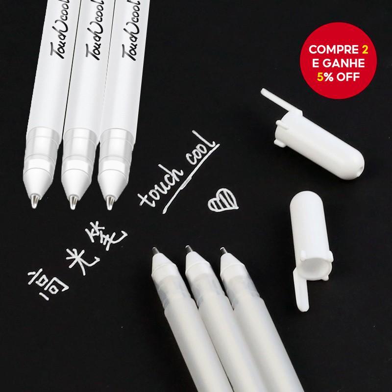 Canetas De Destaque Brancas De 1/3/5 Pacotes-Marcadores De Arte De 0.8 Mm Para Desenho Criativo , Escola E Design
