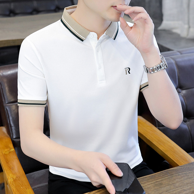 Camiseta masculina de manga curta verão 2024 novo estilo roupas masculinas na moda maduro estável camisa polo roupas de