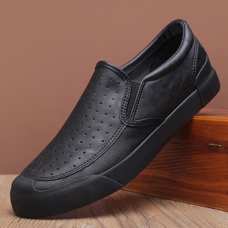 Baoda sapatos masculinos verão Net sapatos casuais versão coreana sapatos de couro masculino britânico All-Match respirá