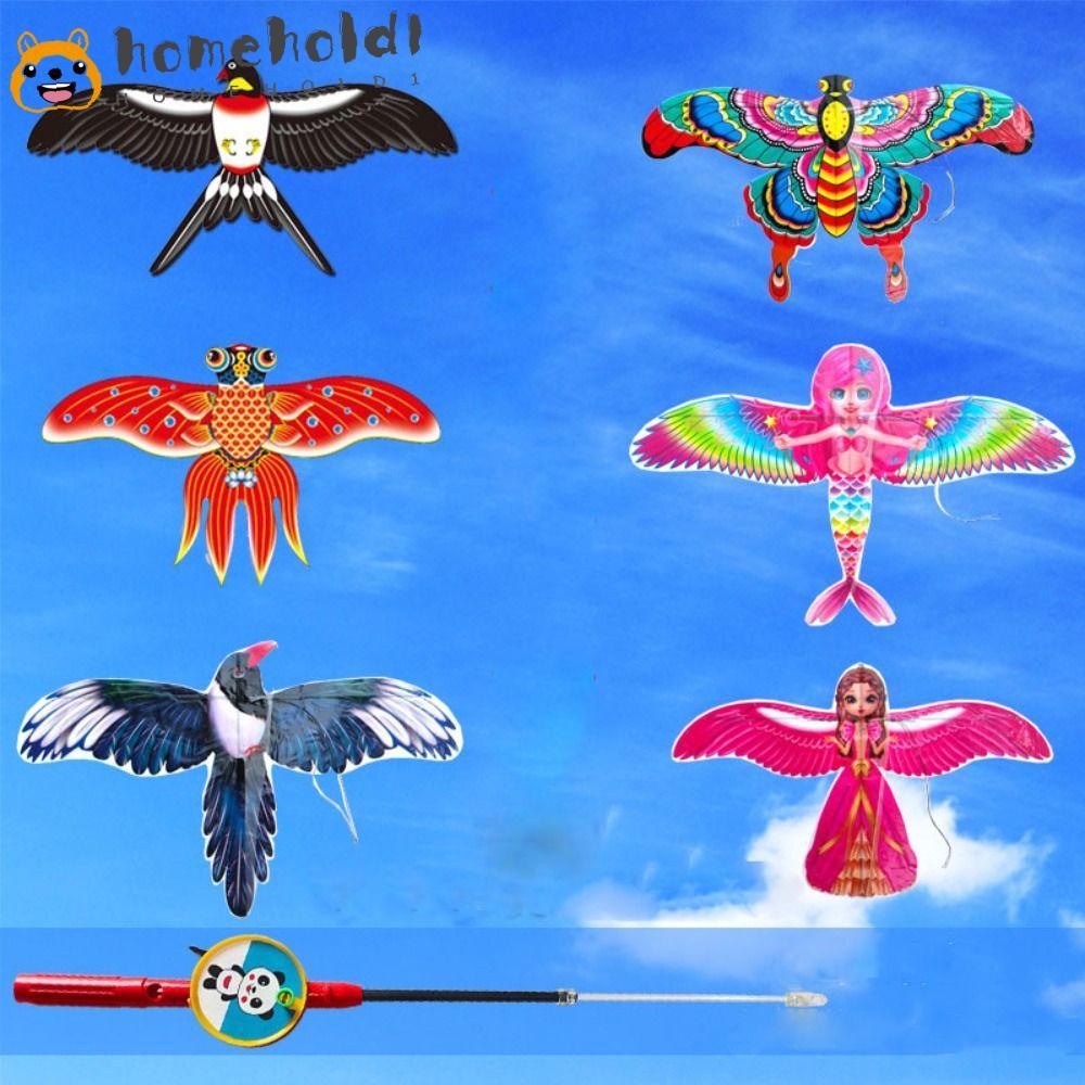 HOMEUVOE Pipa De Águia De Plástico , Brinquedo DIY Crianças Grandes Pipas , Desenhos Animados 35cm Pássaros Voadores