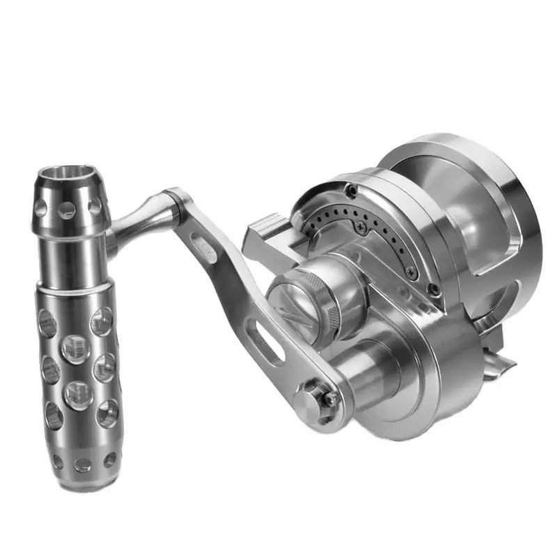 Carretilha de Pesca CNC de Alumínio Lizard, Carretilha de Jigging com Potência de Arrasto de 26kg, Carretilha de Pesca e