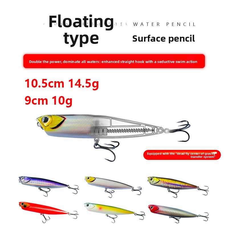 Lápis flutuante Minnow isca falsa matando filho do freio voador superfície de água cão longo lançamento pesca marítima á